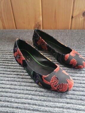 Marisa Rey Suede Floral Slip On Flats, Size 37